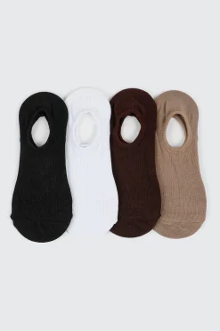 4-Pack Rib No Show Shoe Liners