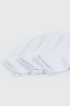 3-pack Scalloped Edge Demi Crew Socks