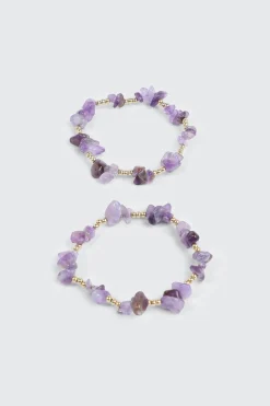 2-Pack Semi-Precious Stone Bracelets