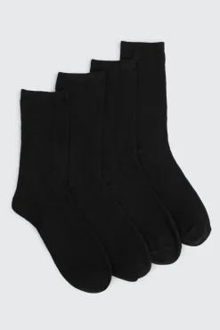 4-Pack Solid Crew Socks