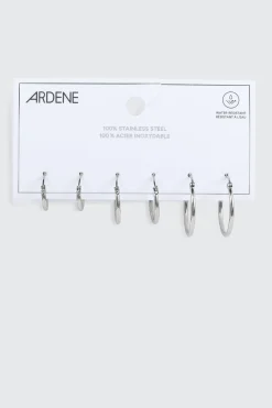 3-Pack Stainless Steel Hoop Earrings