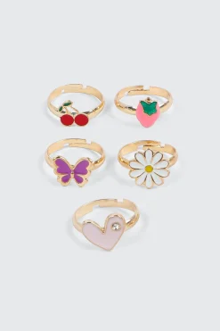 5-Pack Strawberry Ring Set