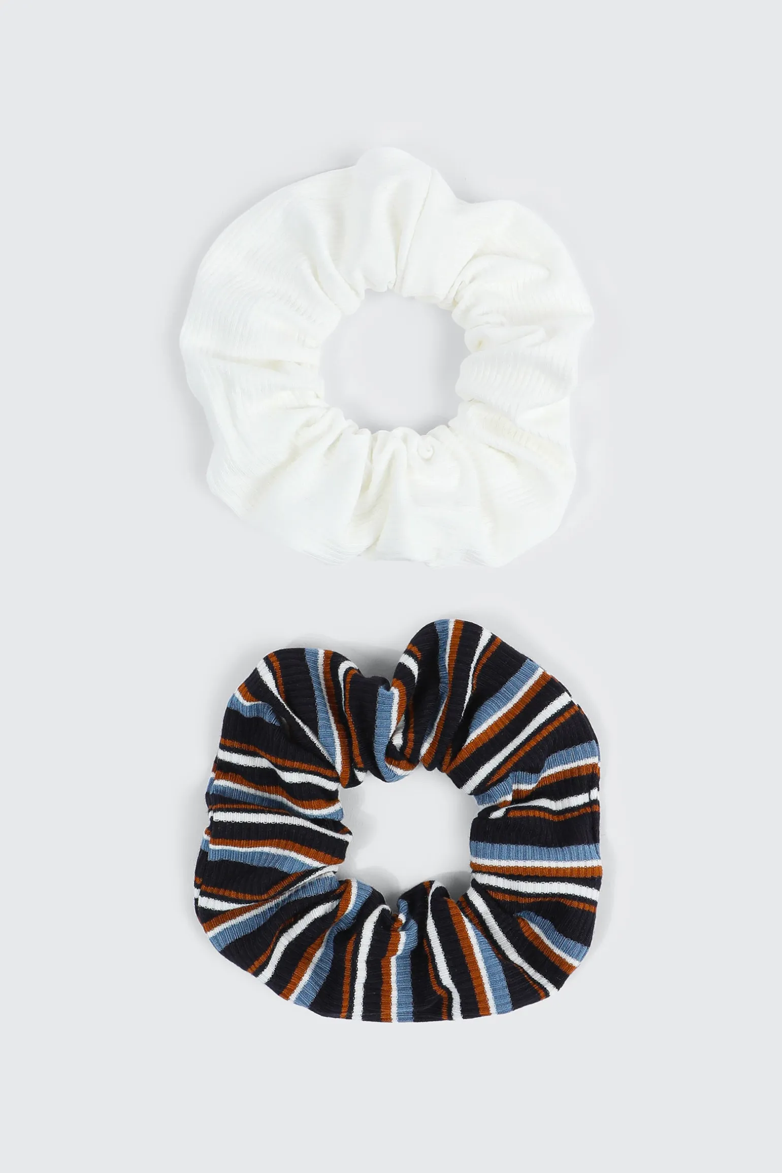 2-Pack Striped & Solid Scrunchies