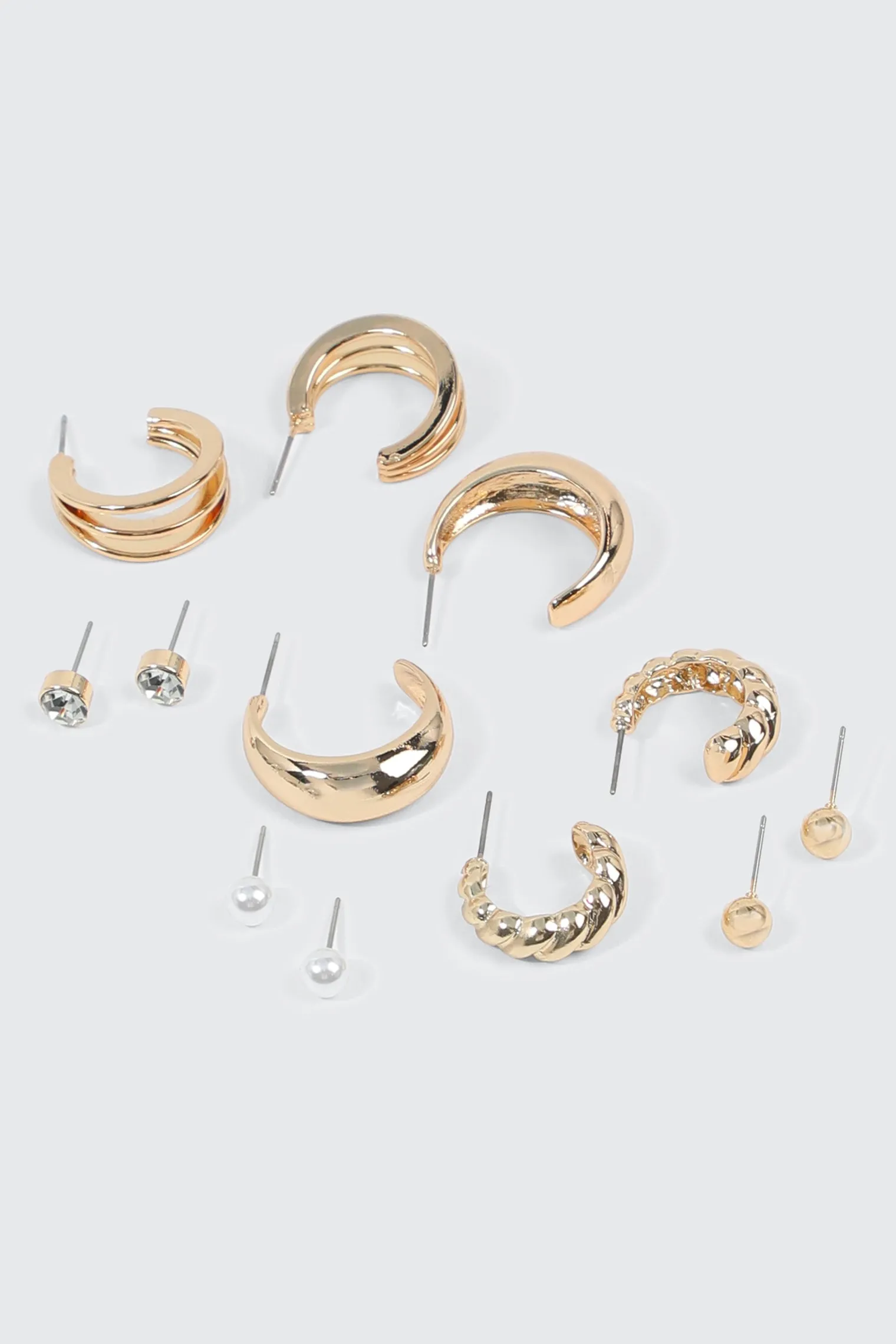 6-Pack Studs & Hoops Earrings Set