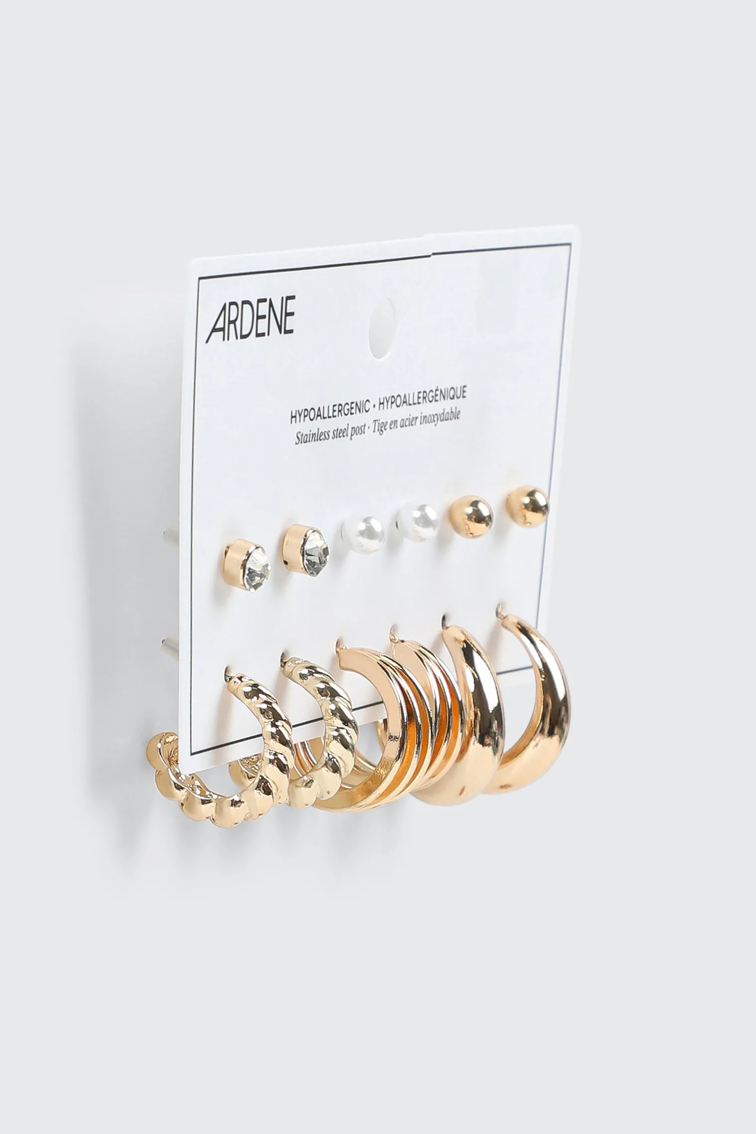 6-Pack Studs & Hoops Earrings Set