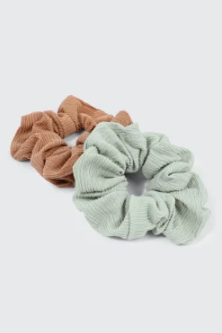 2-Pack Textured Scrunchies
