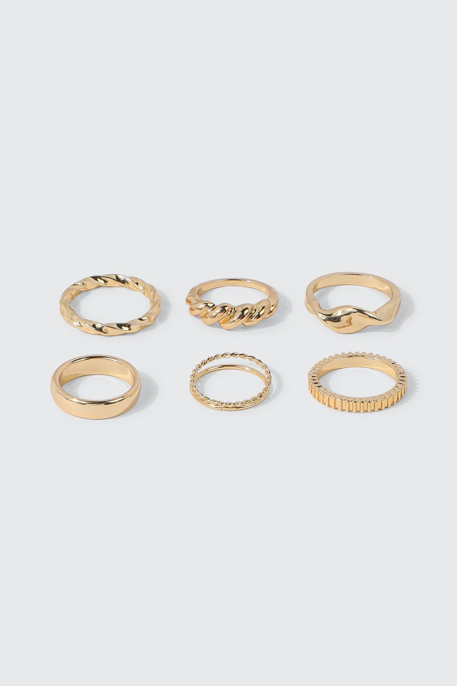 6-Pack Textured & Wavy Rings