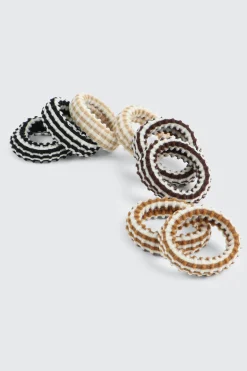 8-Pack Wide Ribbed Hair Ties