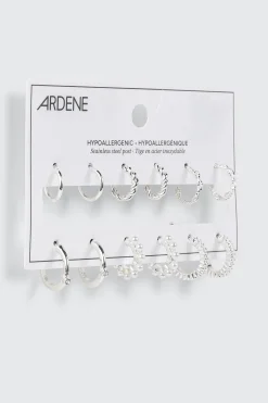 3-Pair Twisted Huggie Hoop Earrings