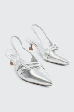 Patent Double Buckle Slingback Pumps