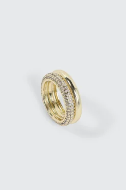 Pave Stone Double Ring
