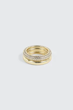Pave Stone Double Ring