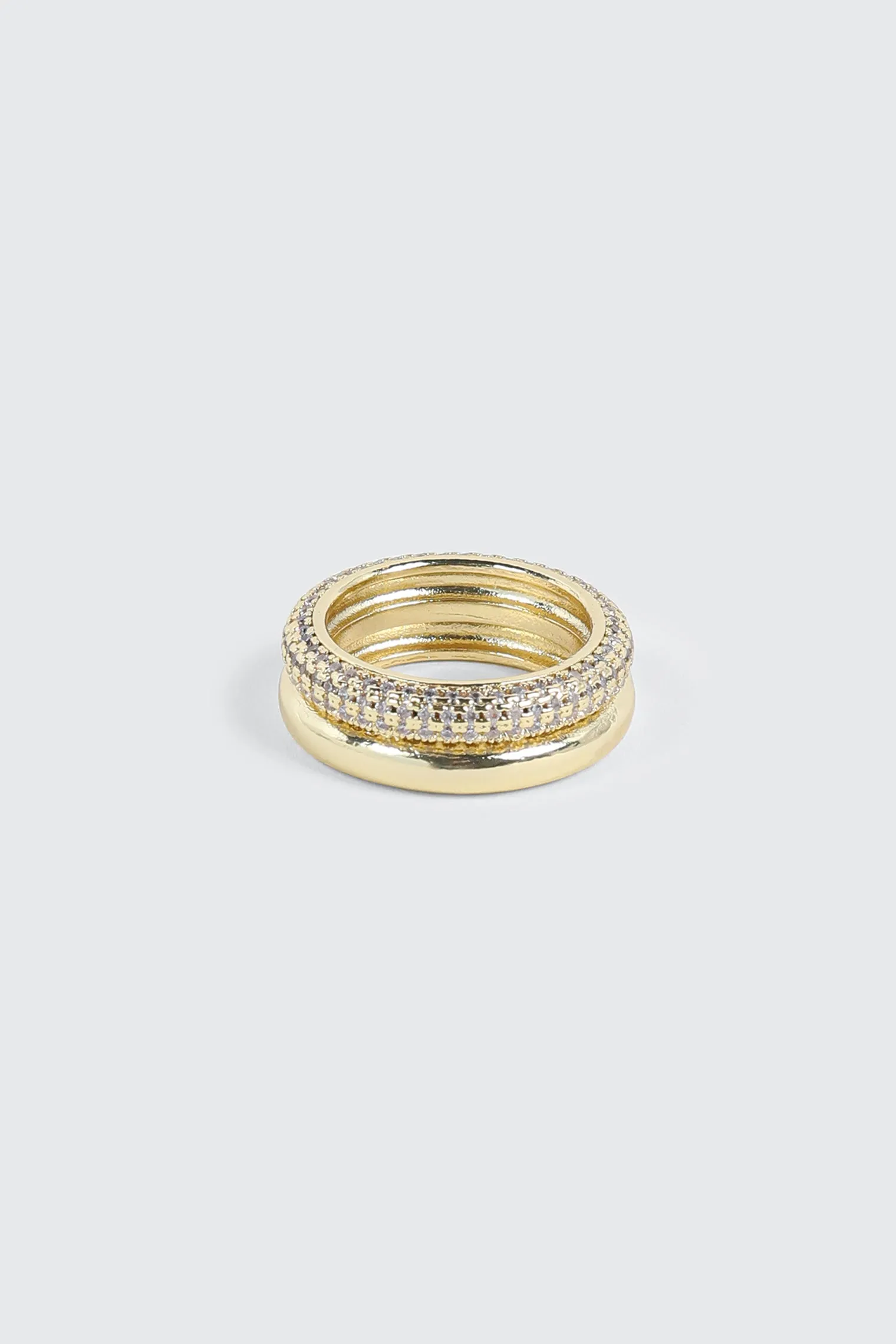 Pave Stone Double Ring
