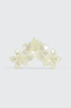 Pearlized Floral Hair Claw