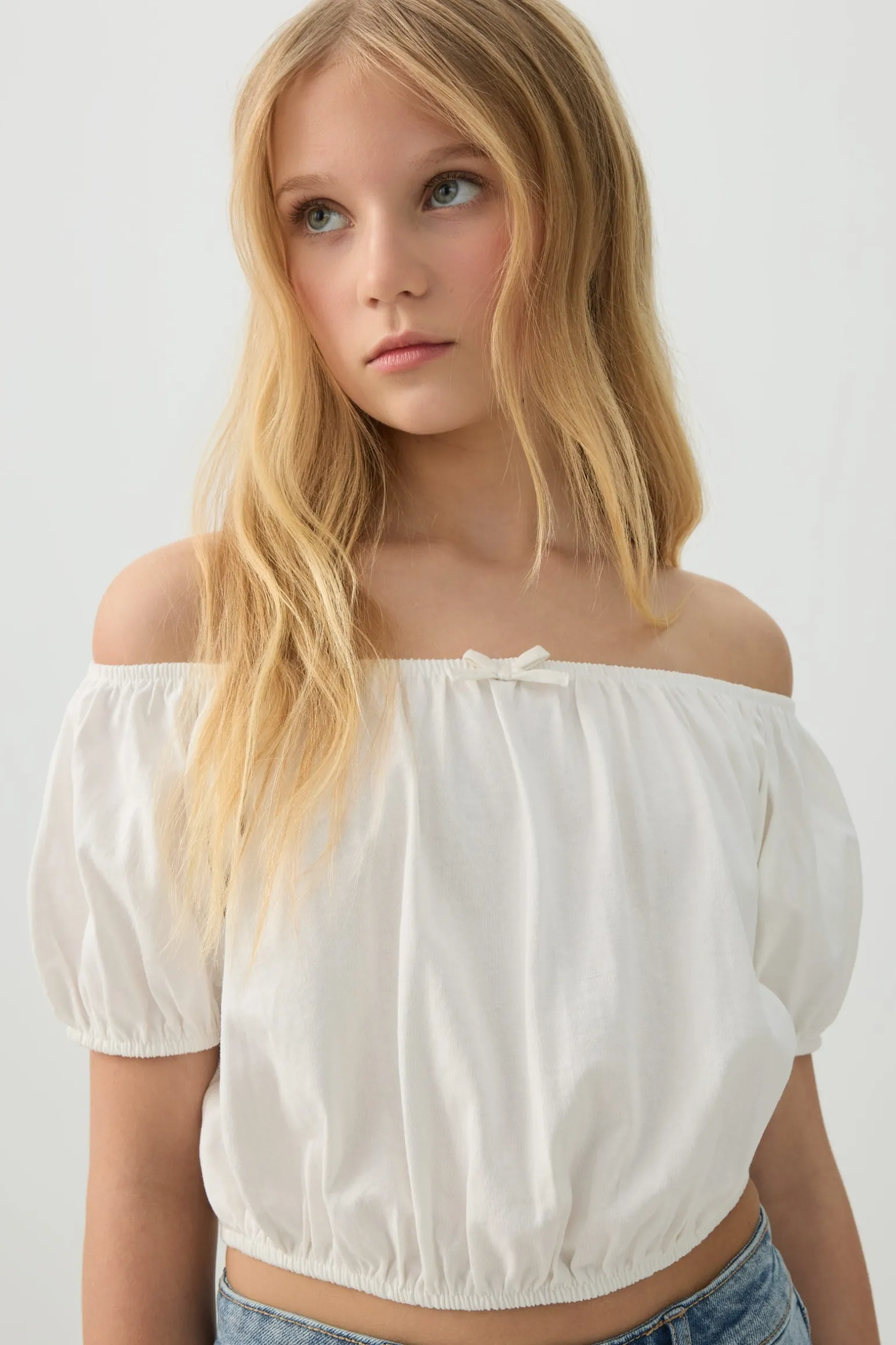 Peasant Top with Elastic Waist