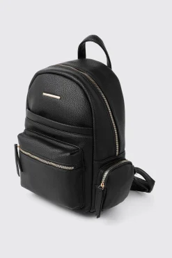 Pebbled Faux Leather Backpack