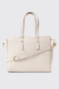 Pebbled Faux Leather Small Tote