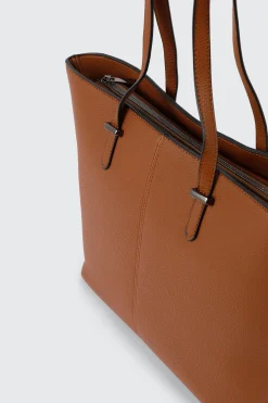 Pebbled Faux Leather Tote
