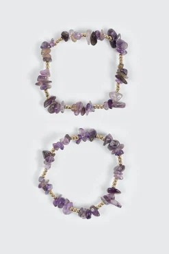 2-Piece Semi-Precious Stretch Bracelets