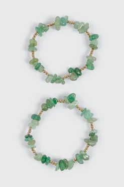 2-Piece Semi-Precious Stretch Bracelets