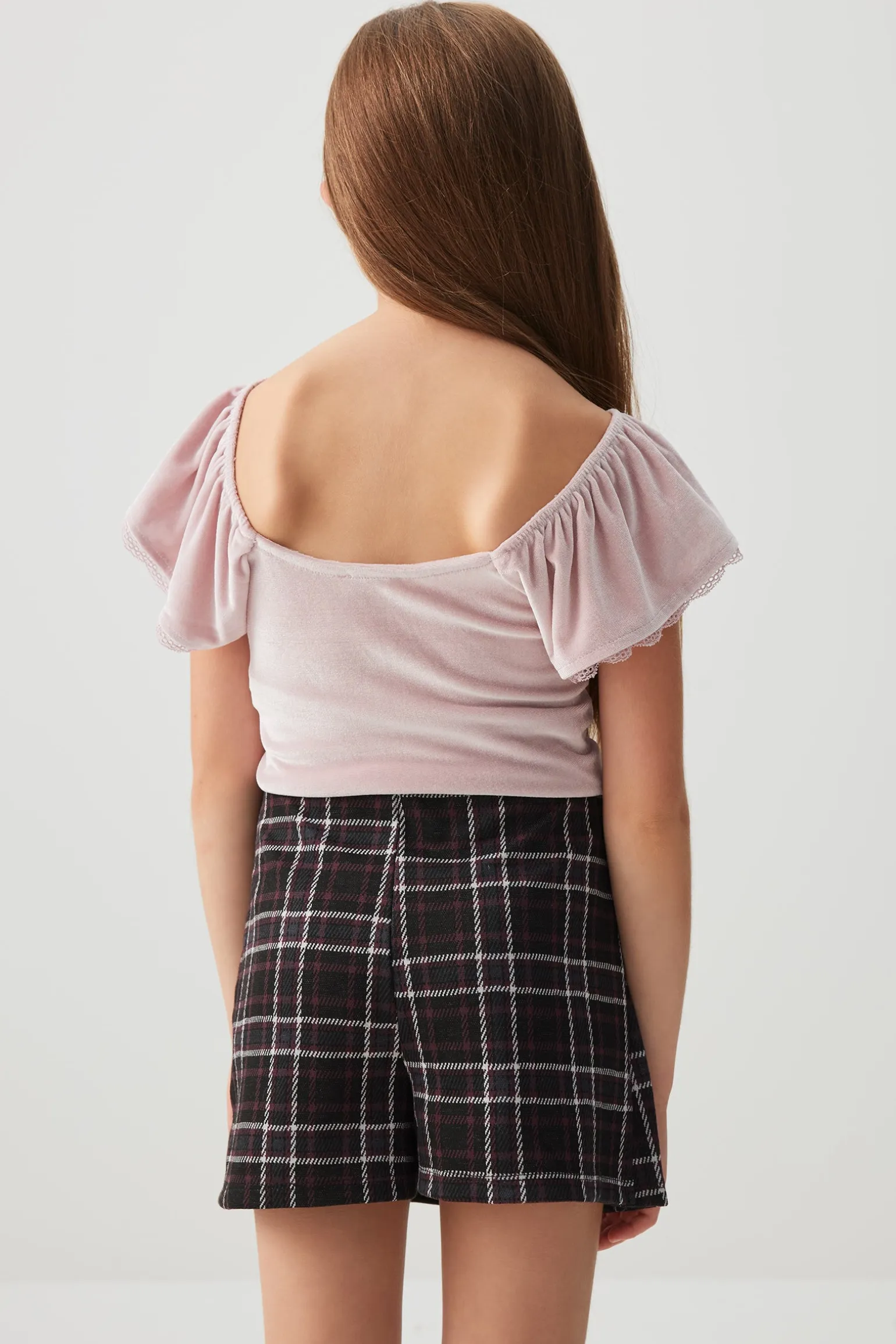 Plaid Skort with Bow Details