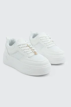 Platform Sneakers with Charm Detail