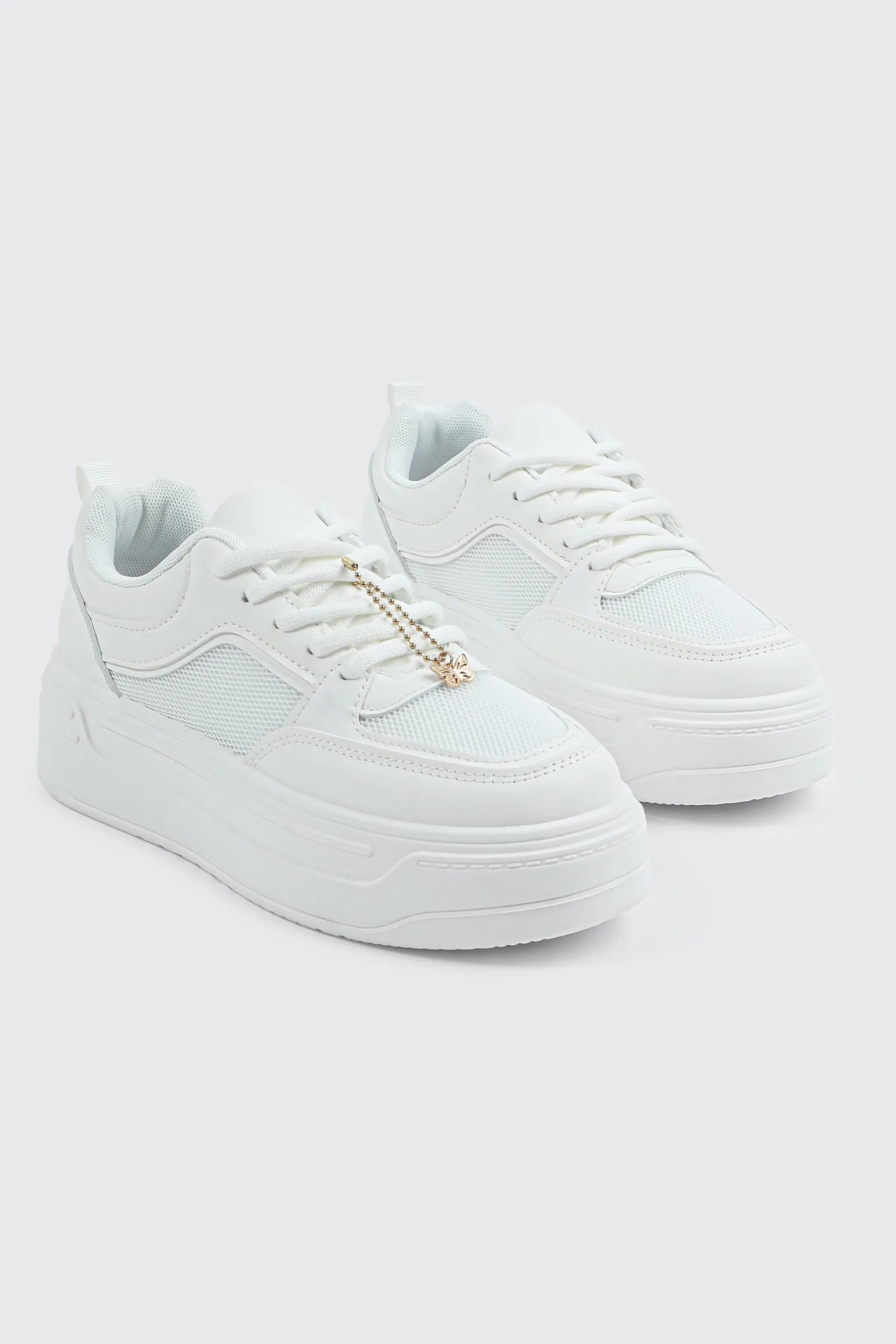 Platform Sneakers with Charm Detail