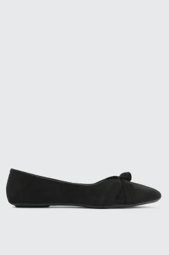 Pleated Bow Ballet Flats