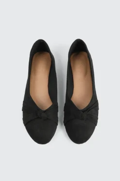 Pleated Bow Ballet Flats