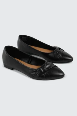 Pleated Pointed Toe Flats