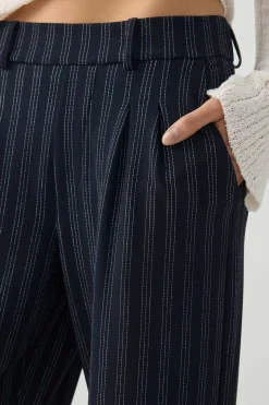 Pleated Pull On Wide Leg Trouser