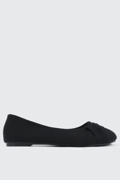 Pleated Round Toe Ballet Flats