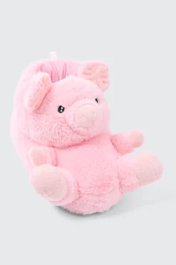 Plush Pink Pig Slippers