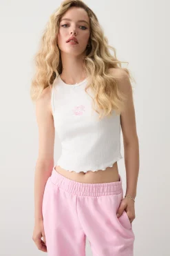Pointelle Crop Tank Top
