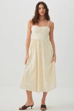 Poplin Sweetheart Midi Dress