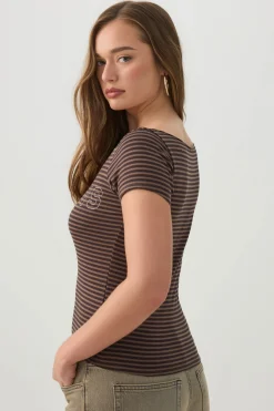 Printed Boatneck T-Shirt