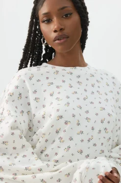 Printed French Terry Crew Neck Sweatshirt