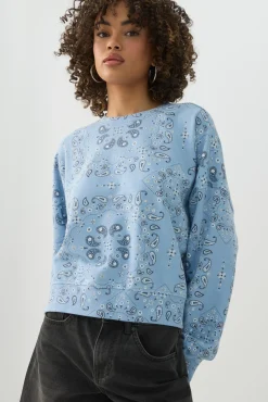 Printed French Terry Crew Neck Sweatshirt