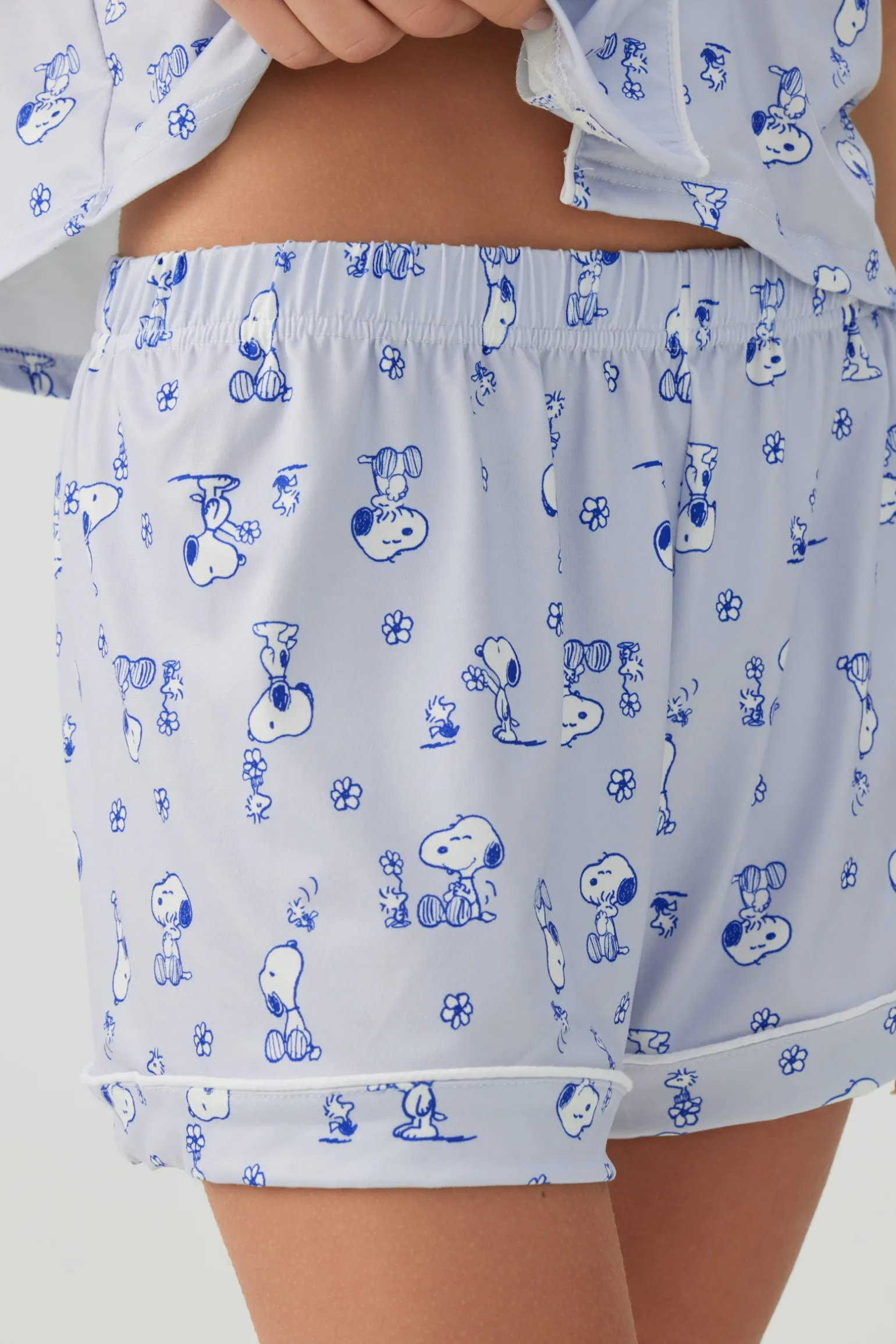 Printed Notch Collar Pajama Set
