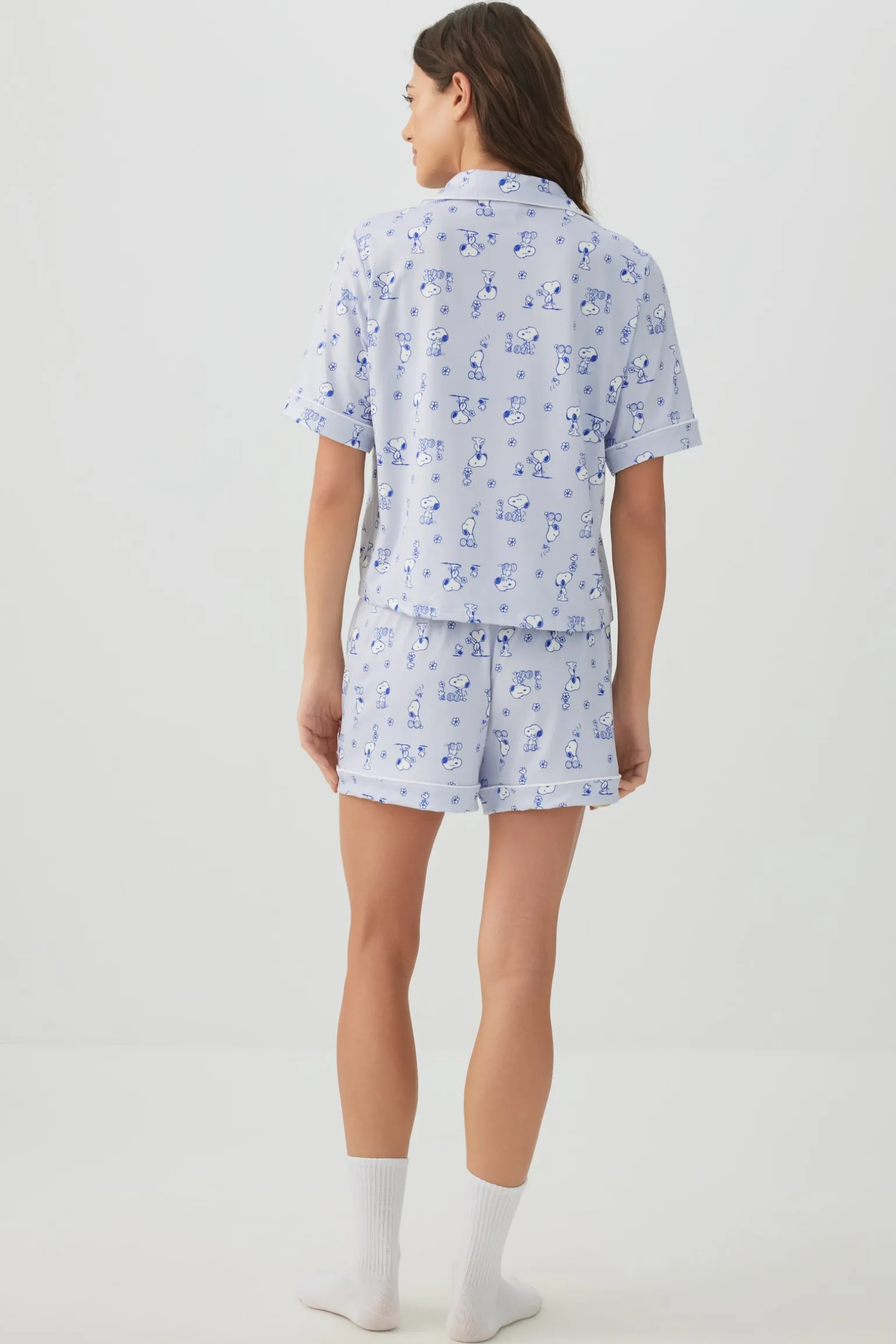 Printed Notch Collar Pajama Set