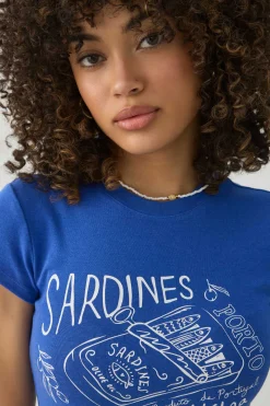 Printed Rib Crop T-Shirt