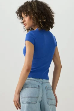 Printed Rib Crop T-Shirt