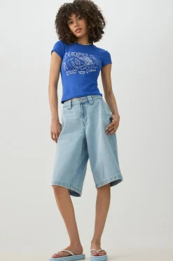 Printed Rib Crop T-Shirt