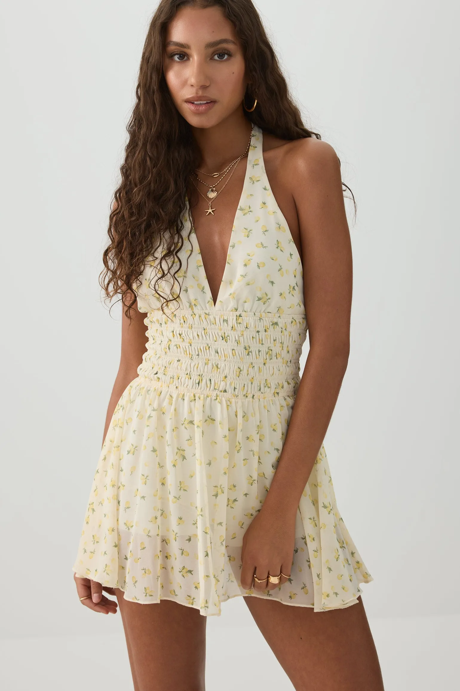 Printed Woven Halter Romper