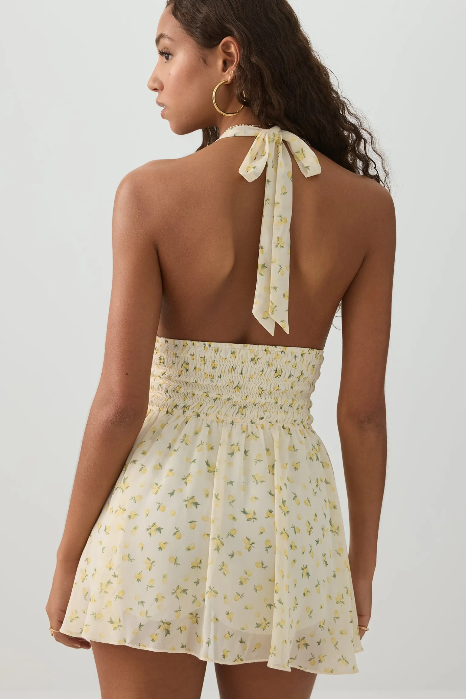 Printed Woven Halter Romper