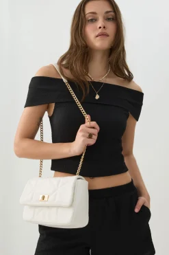 Quilted Faux Leather Crossbody Bag