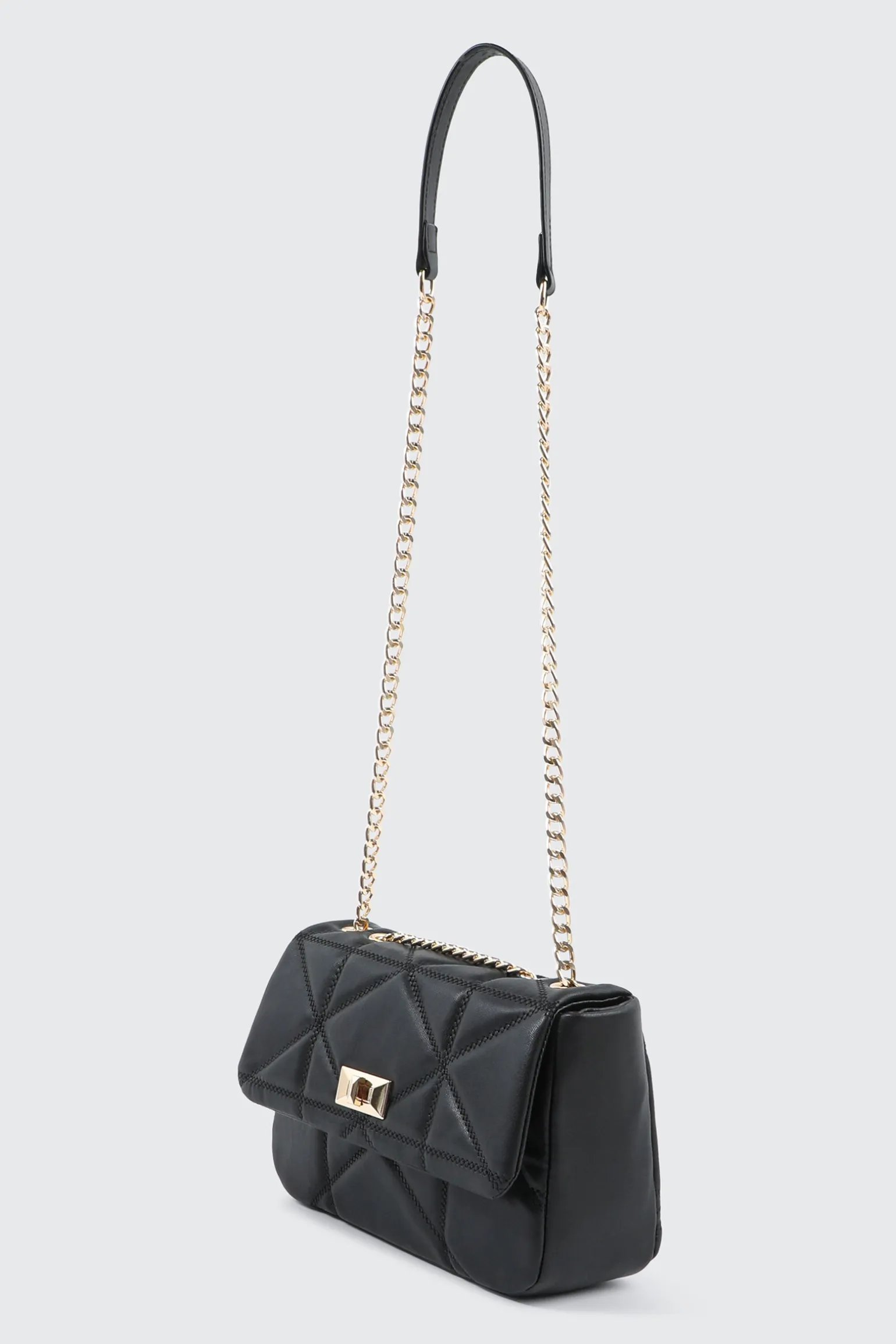 Quilted Faux Leather Crossbody Bag