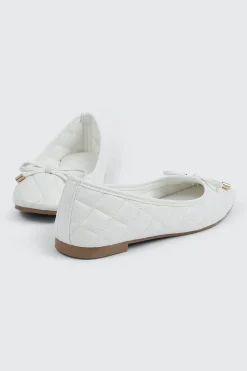Quilted Square Toe Ballet Flats