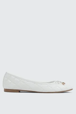 Quilted Square Toe Ballet Flats