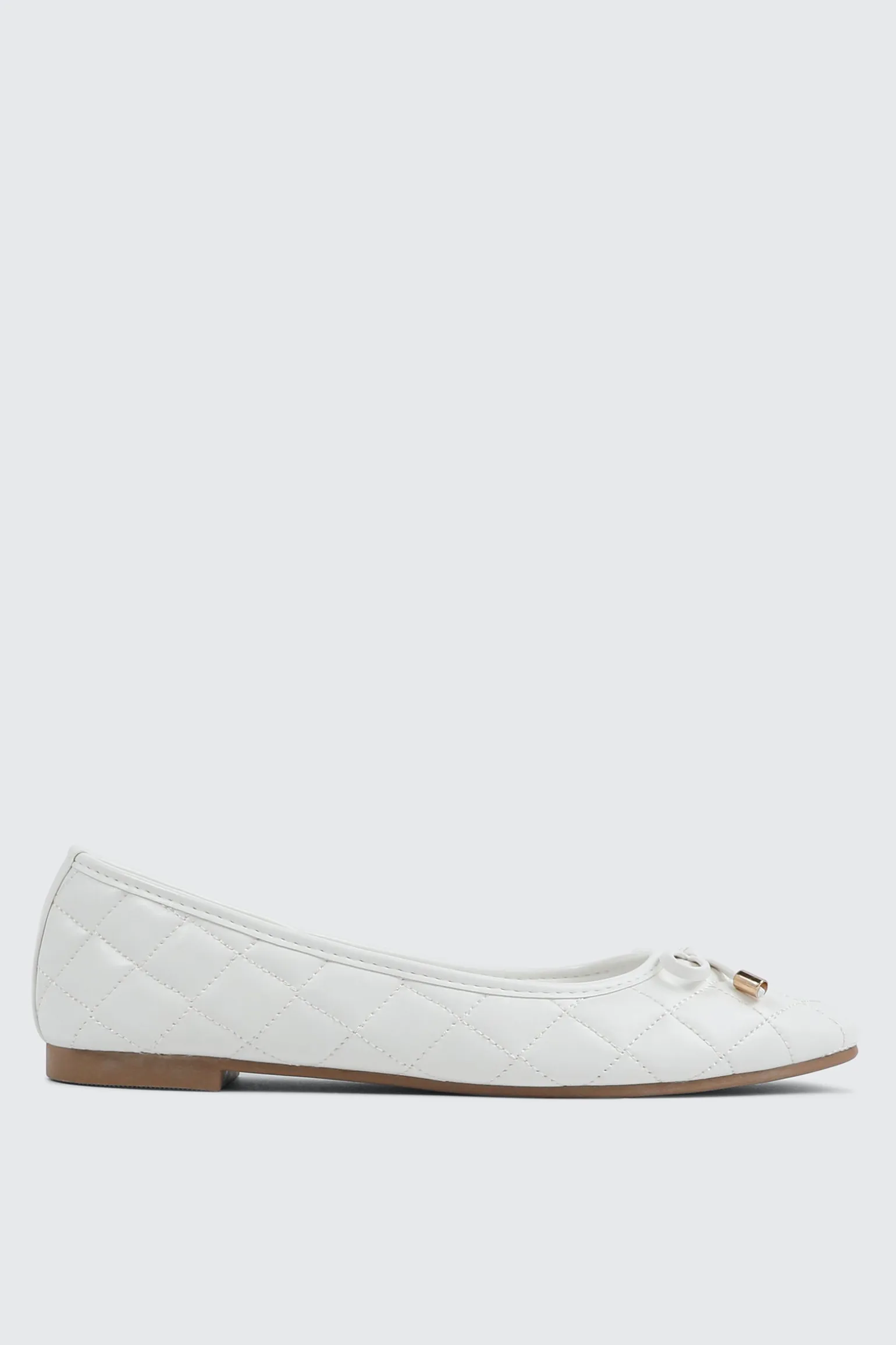 Quilted Square Toe Ballet Flats